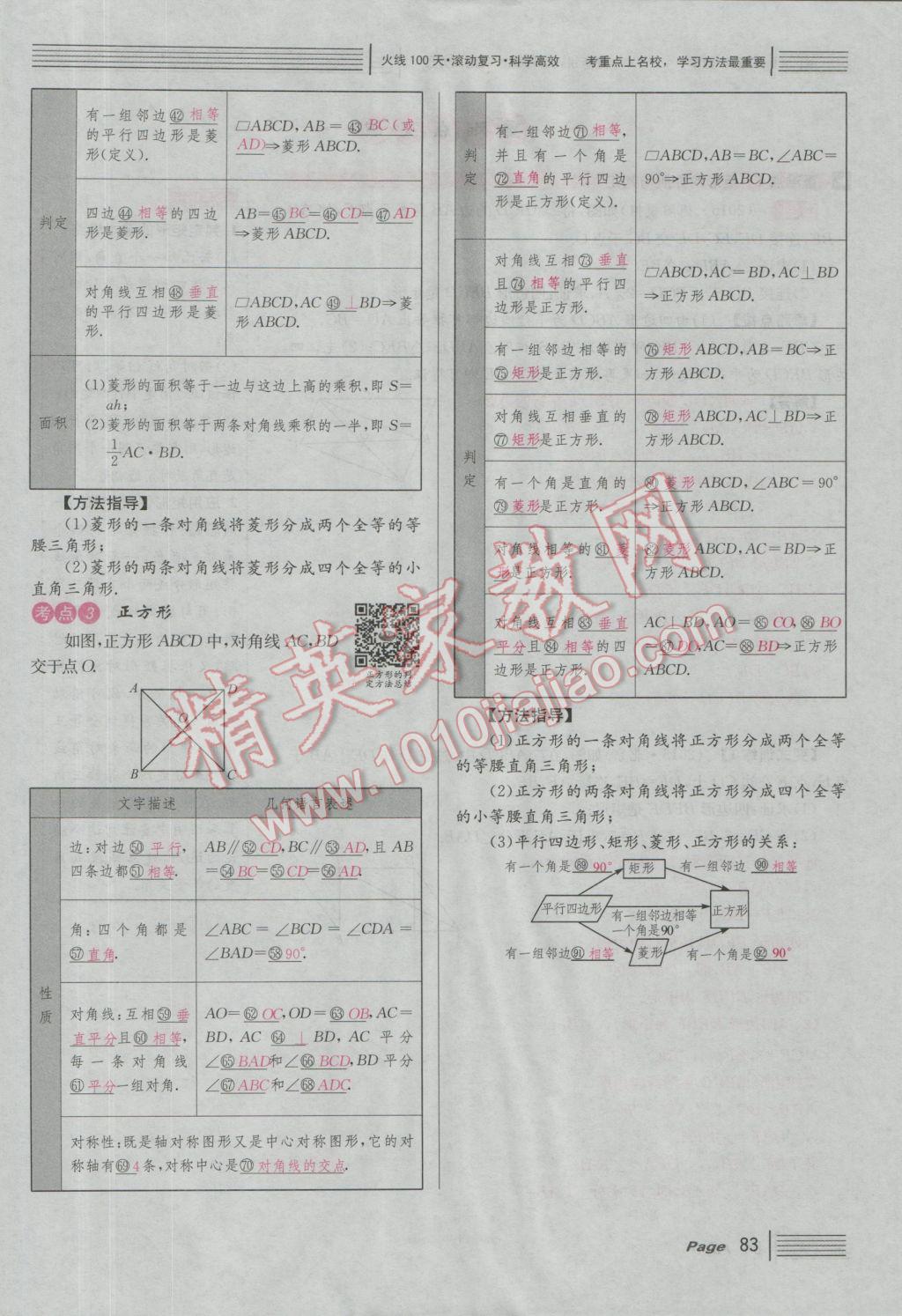 2017年南充火線100天中考滾動(dòng)復(fù)習(xí)法數(shù)學(xué) 紅版講第五到第八單元參考答案第133頁(yè)