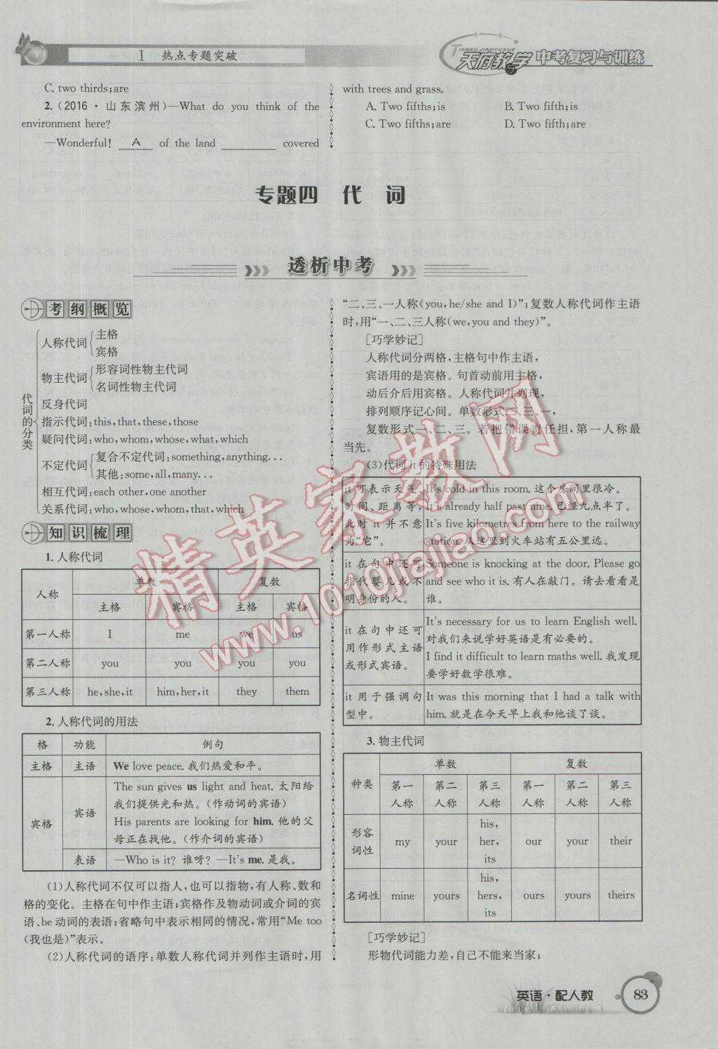 2017年天府教與學(xué)四川中考復(fù)習(xí)與訓(xùn)練英語人教版 第二篇參考答案第124頁