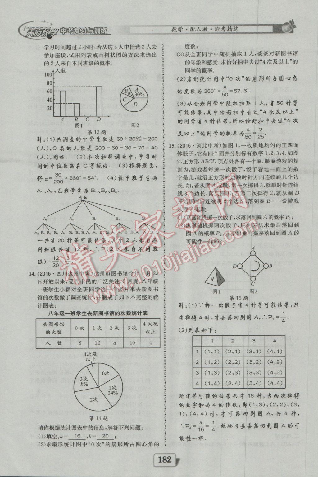 2017年天府教與學(xué)四川中考復(fù)習(xí)與訓(xùn)練數(shù)學(xué)人教版 迎考精練參考答案第230頁(yè)