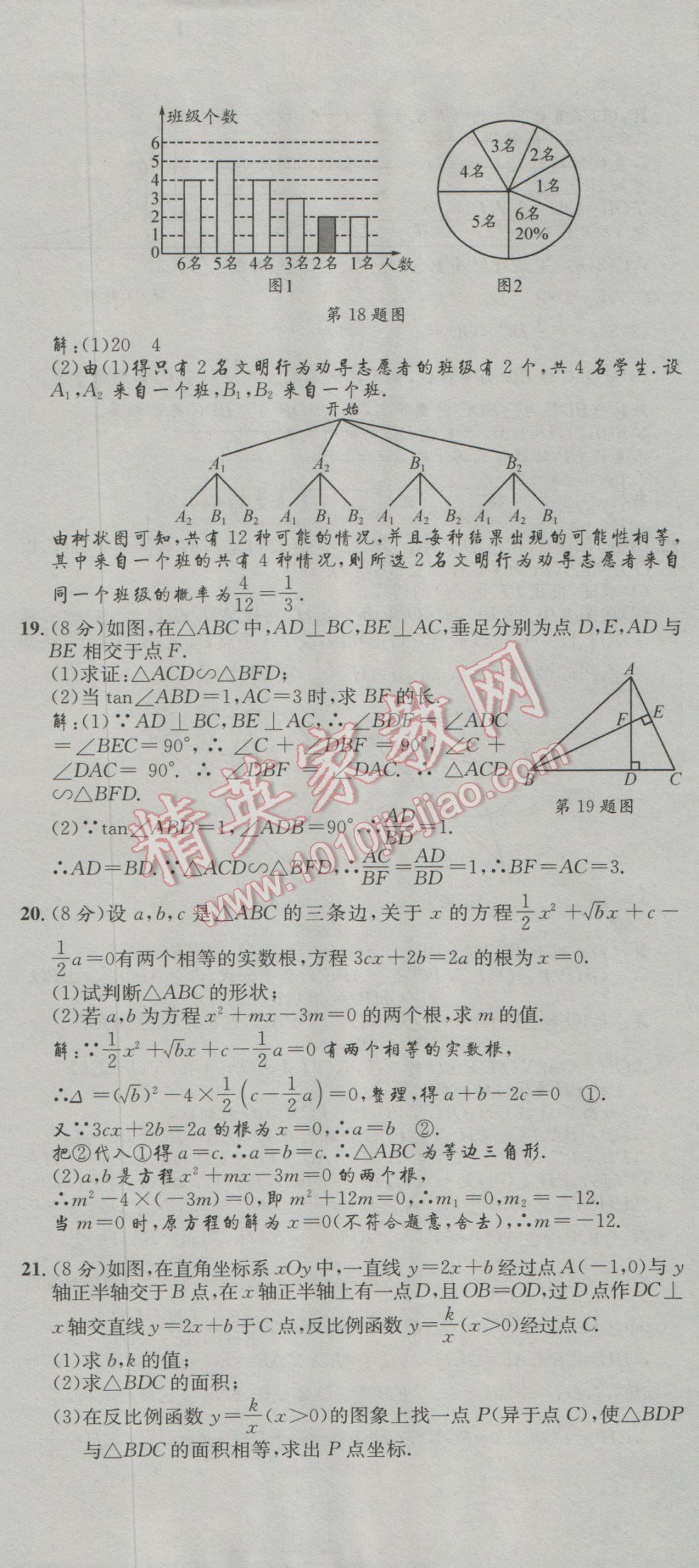 2017年決勝中考初中全程復(fù)習(xí)數(shù)學(xué)安徽專版 活頁試卷參考答案第51頁