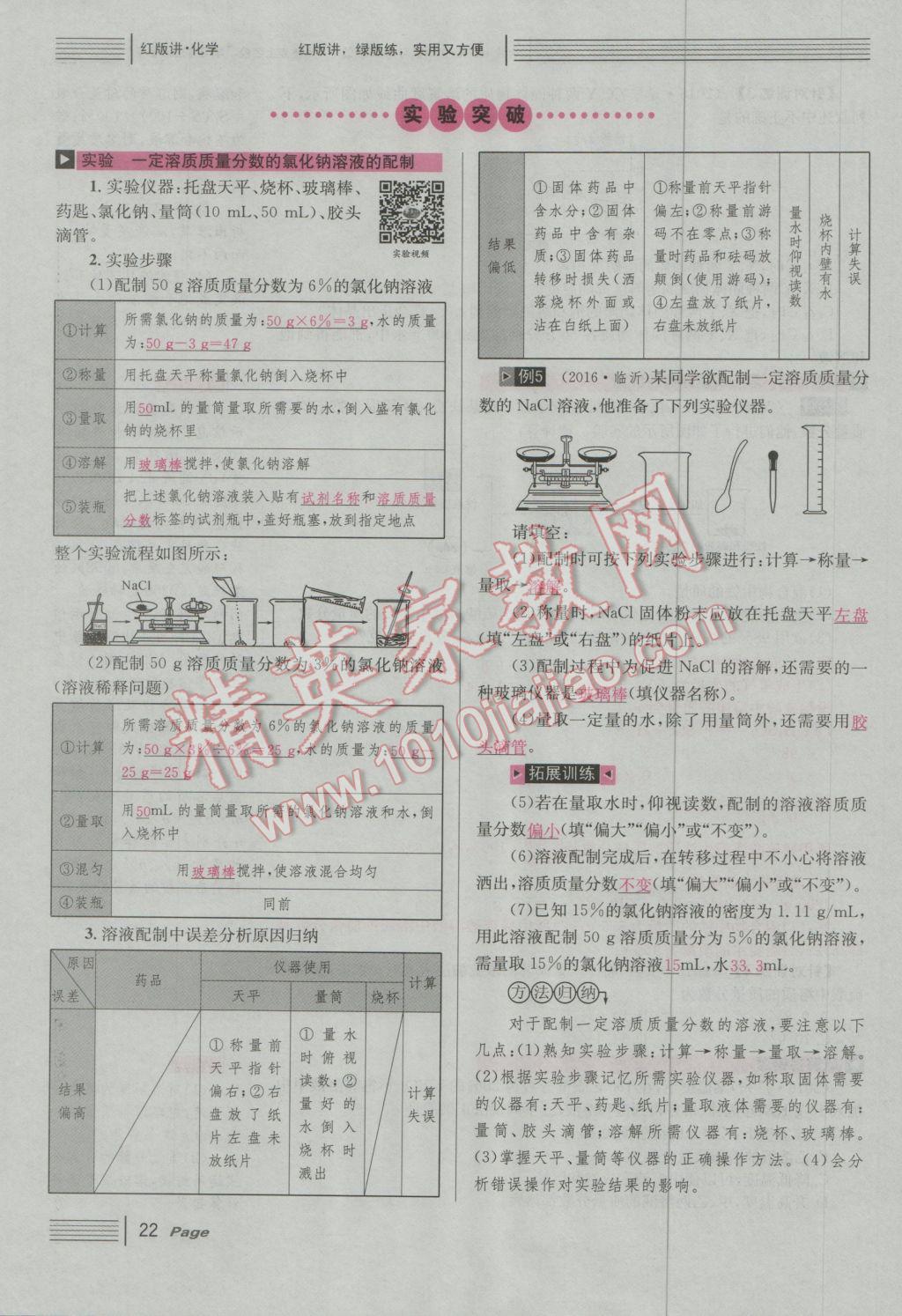 2017年南充火线100天中考滚动复习法化学 红版讲主题一参考答案第88页