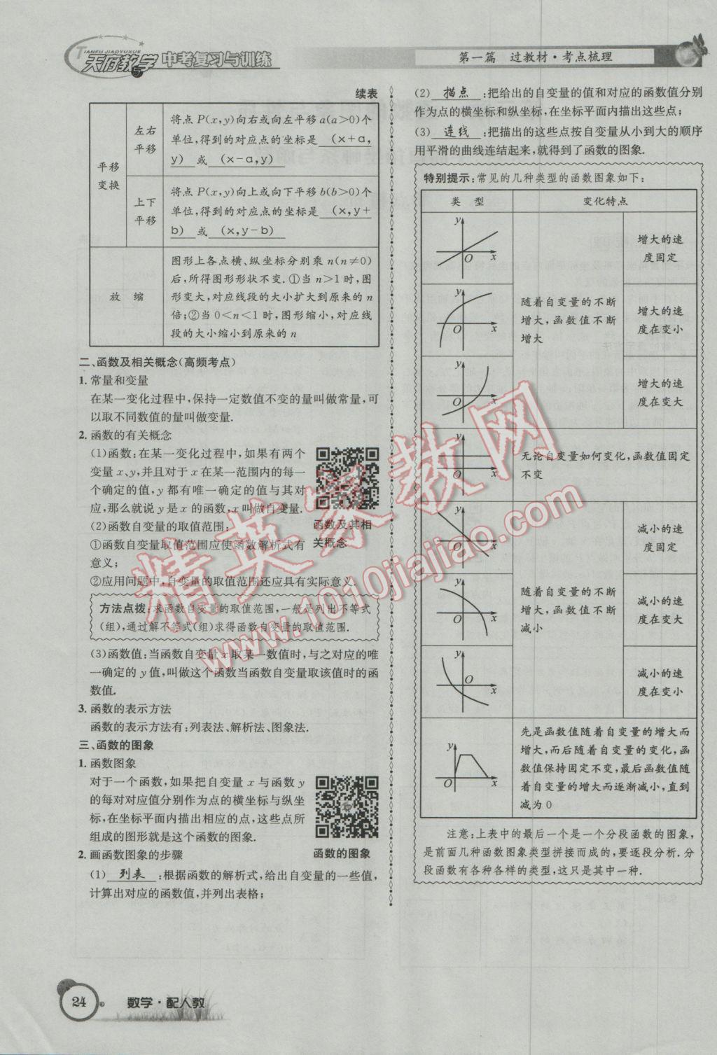 2017年天府教與學(xué)四川中考復(fù)習(xí)與訓(xùn)練數(shù)學(xué)人教版 第一篇第一到第四章參考答案第56頁