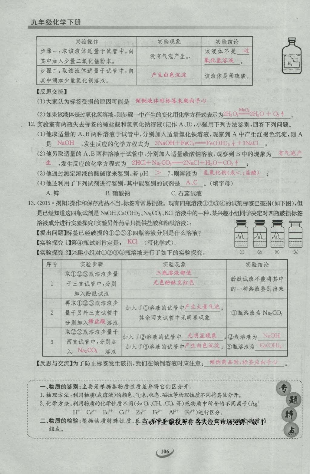 2017年思維新觀察九年級化學下冊 中考專題第147頁