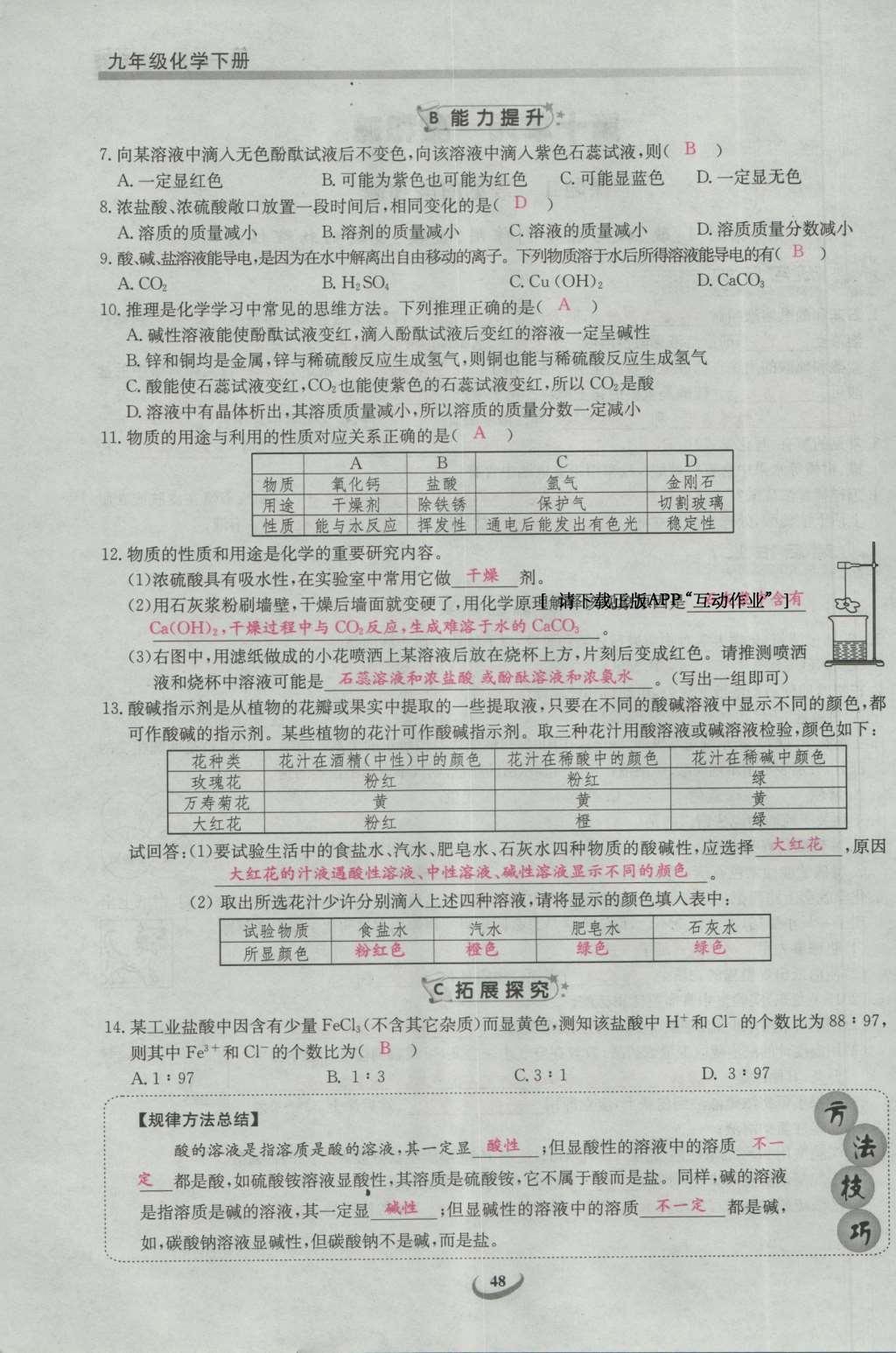 2017年思維新觀察九年級(jí)化學(xué)下冊(cè) 第十單元 酸和堿第54頁(yè)