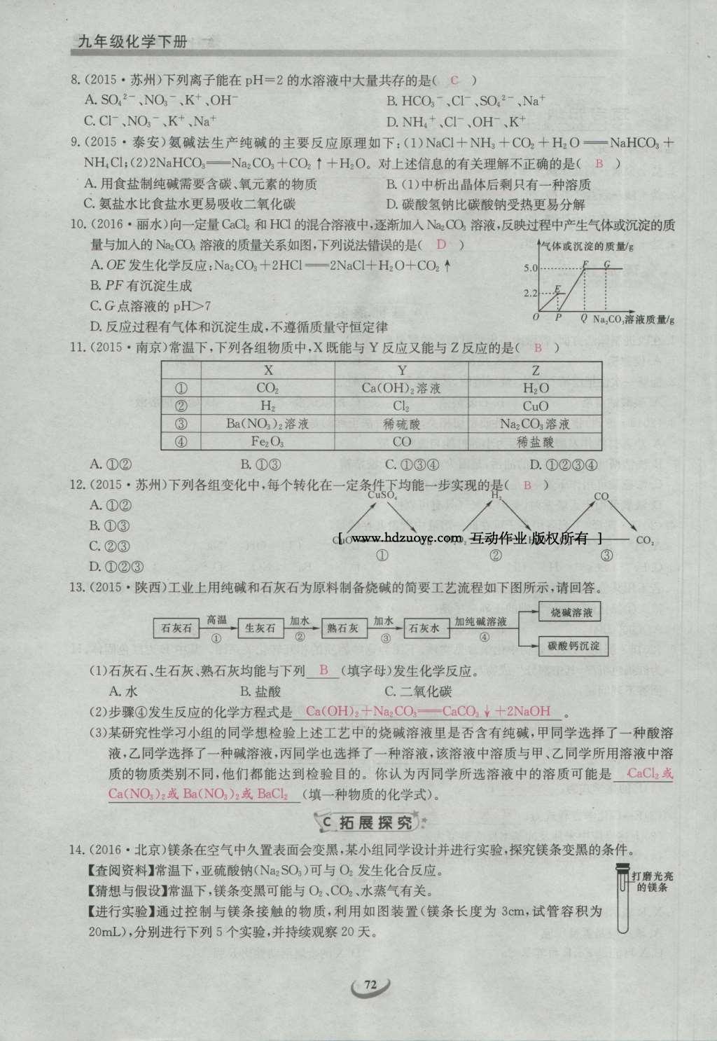 2017年思維新觀察九年級(jí)化學(xué)下冊(cè) 第十一單元 鹽 化肥第90頁