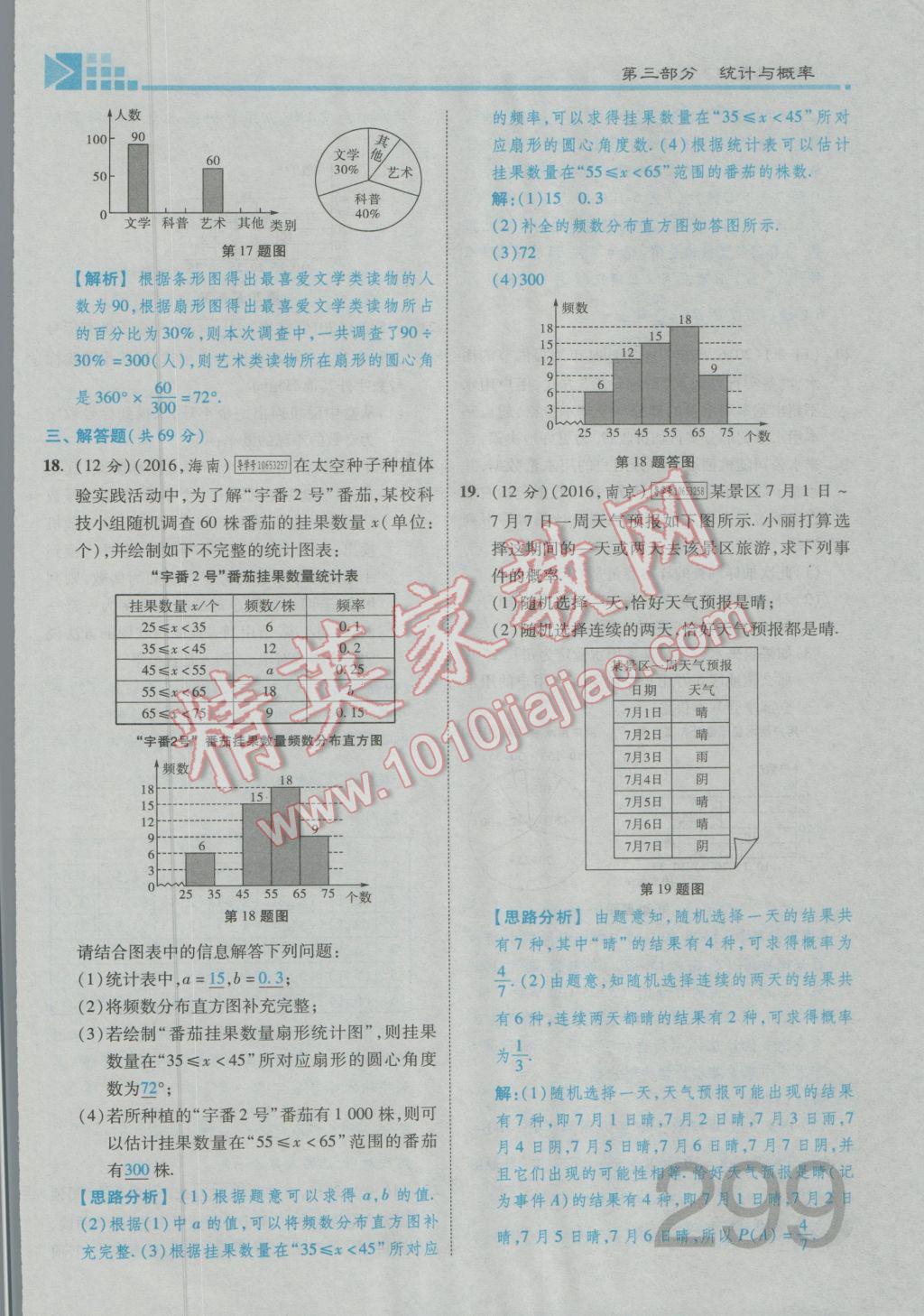 2017年金牌教练赢在燕赵初中总复习数学河北中考专用 第六章参考答案第194页