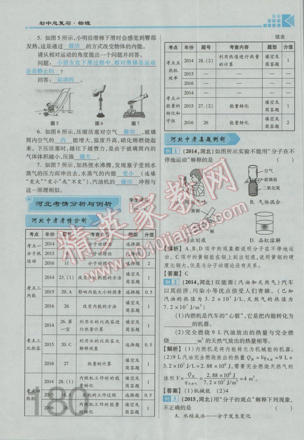 2017年金牌教练赢在燕赵初中总复习物理河北中考专用 第十四讲到第十八讲参考答案第274页