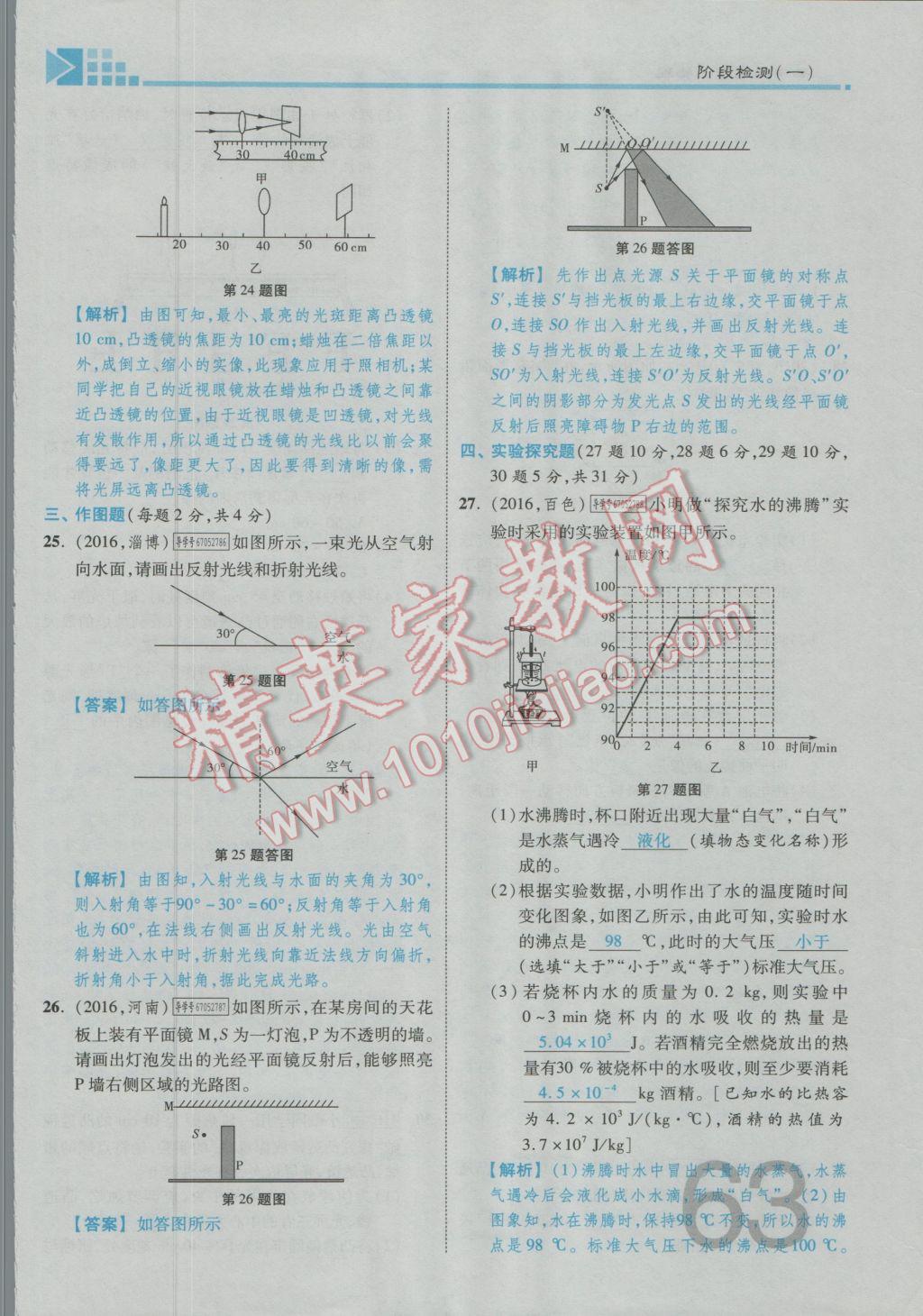 2017年金牌教練贏在燕趙初中總復習物理河北中考專用 第五講到第八講參考答案第170頁