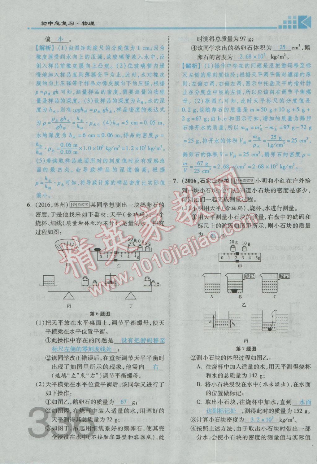 2017年金牌教练赢在燕赵初中总复习物理河北中考专用 热点专题突破参考答案第30页