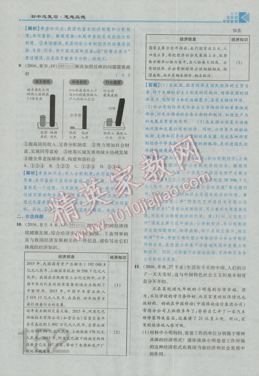 2017年金牌教練贏在燕趙初中總復(fù)習(xí)思想品德河北中考專用 第一部分第五板塊參考答案第156頁