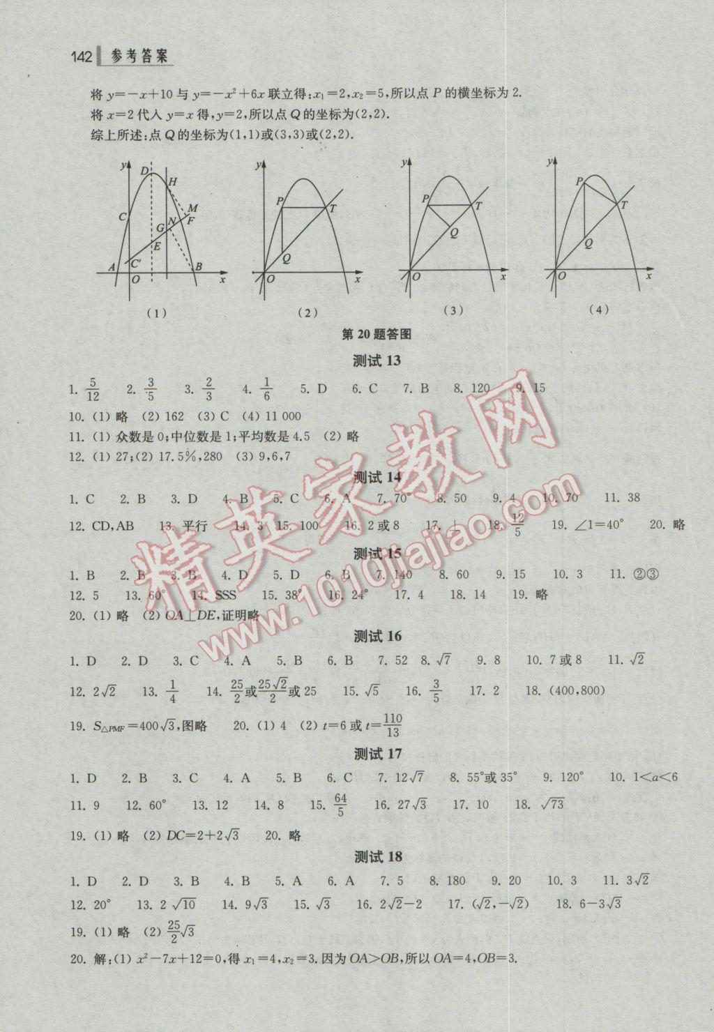 2017年上海中考總動(dòng)員數(shù)學(xué)挑戰(zhàn)滿分版 參考答案第6頁(yè)