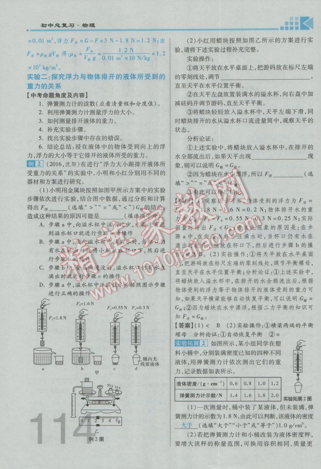 2017年金牌教练赢在燕赵初中总复习物理河北中考专用 第九讲到第十三讲参考答案第87页