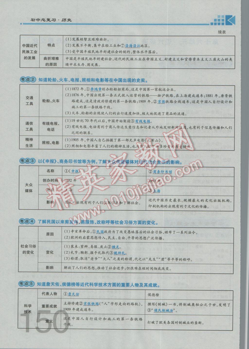 2017年金牌教練贏在燕趙初中總復習歷史河北中考專用 第一部分主題三參考答案第93頁