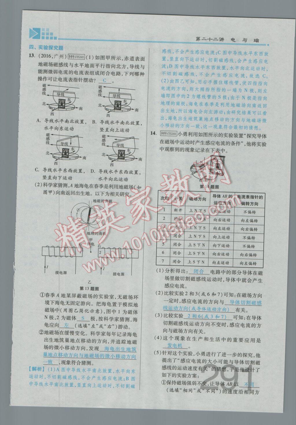 2017年金牌教練贏在燕趙初中總復(fù)習(xí)物理河北中考專用 第十九講到階段檢測(cè)四參考答案第256頁