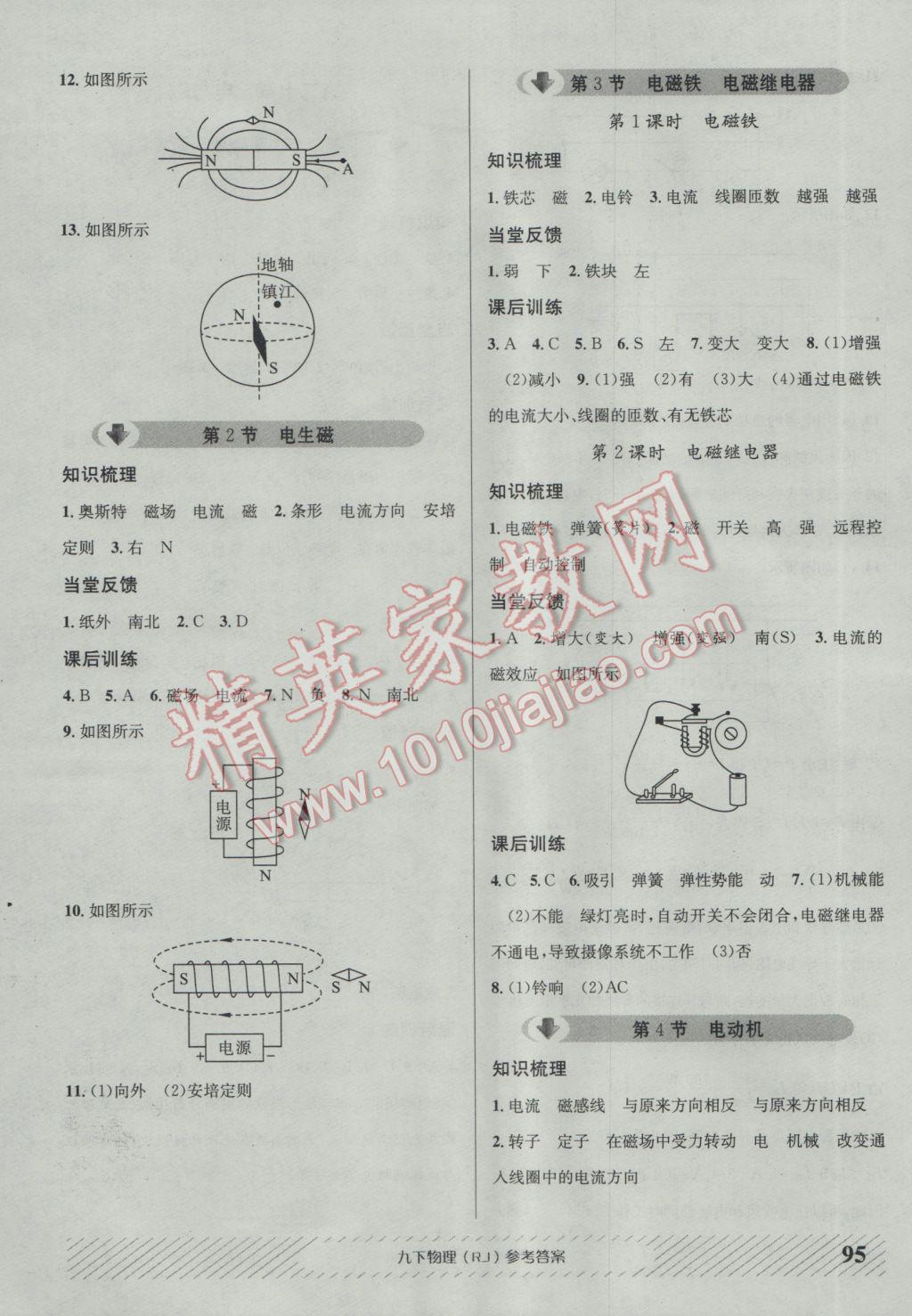 2017年原創(chuàng)講練測(cè)課優(yōu)新突破九年級(jí)物理下冊(cè)人教版 參考答案第3頁(yè)