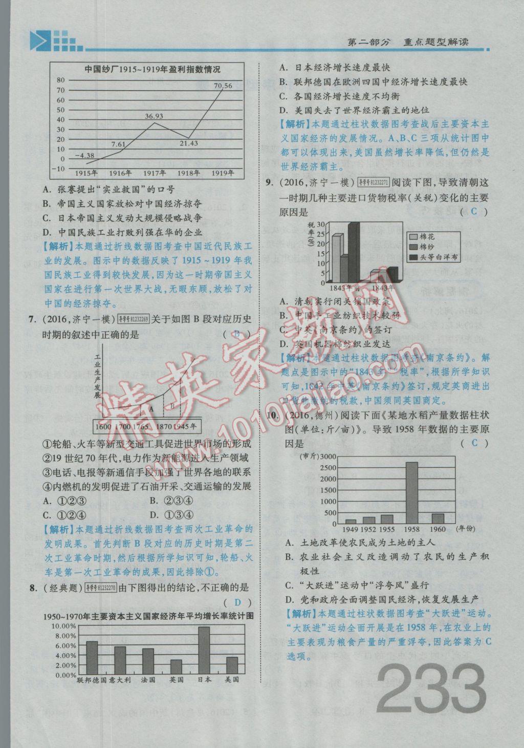 2017年金牌教练赢在燕赵初中总复习历史河北中考专用 第二部分参考答案第261页