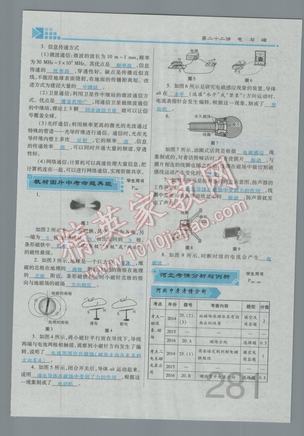 2017年金牌教练赢在燕赵初中总复习物理河北中考专用 第十九讲到阶段检测四参考答案第246页