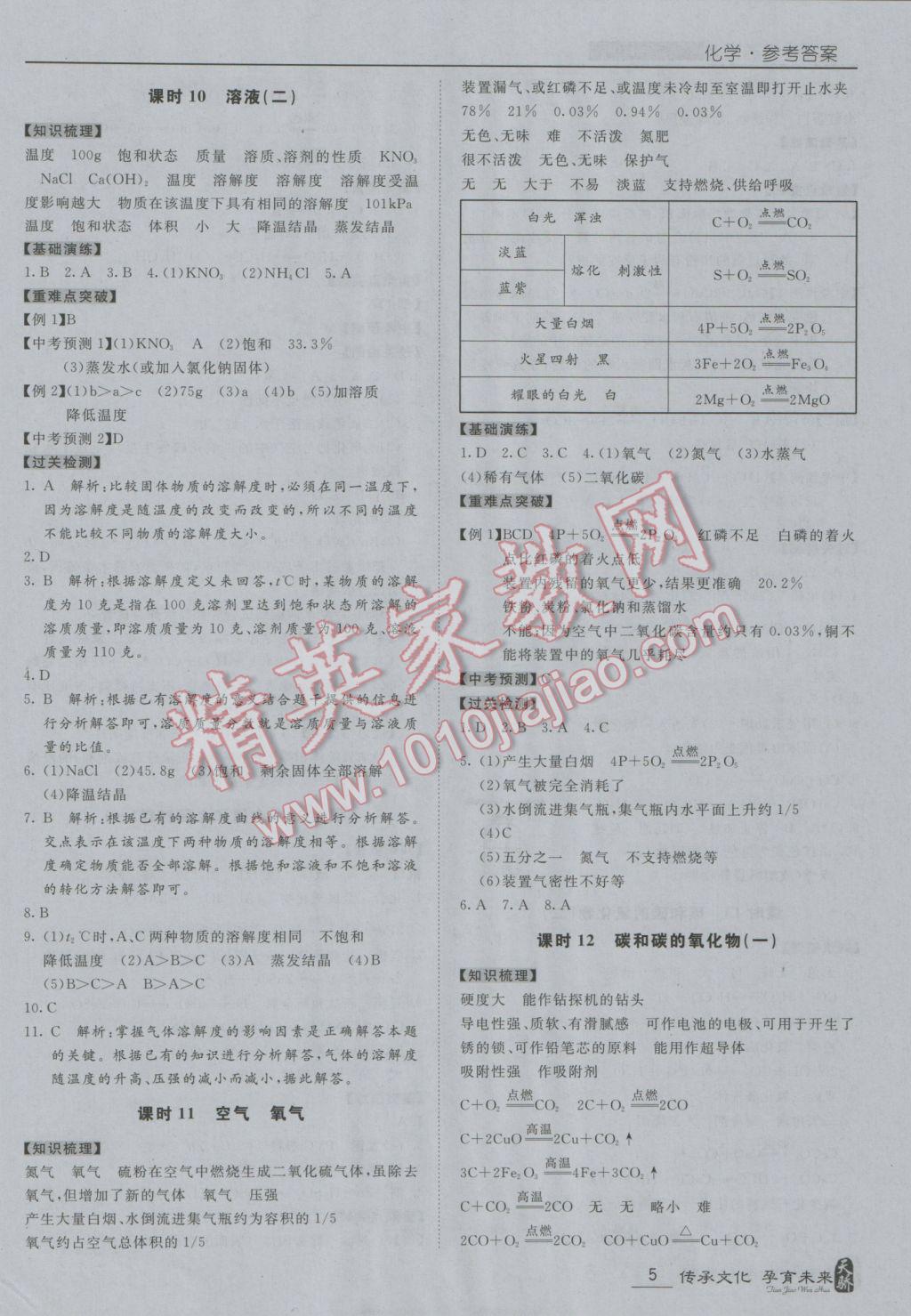 2017年中考寶典化學(xué)廣東專用版 參考答案第5頁