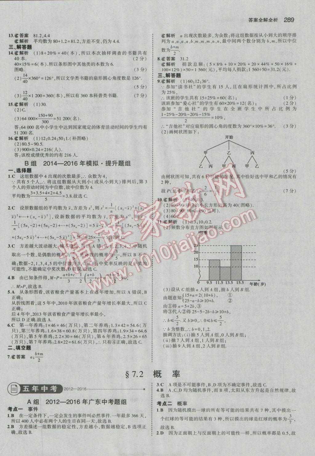 2017年5年中考3年模擬中考數(shù)學(xué)廣東專用 參考答案第83頁