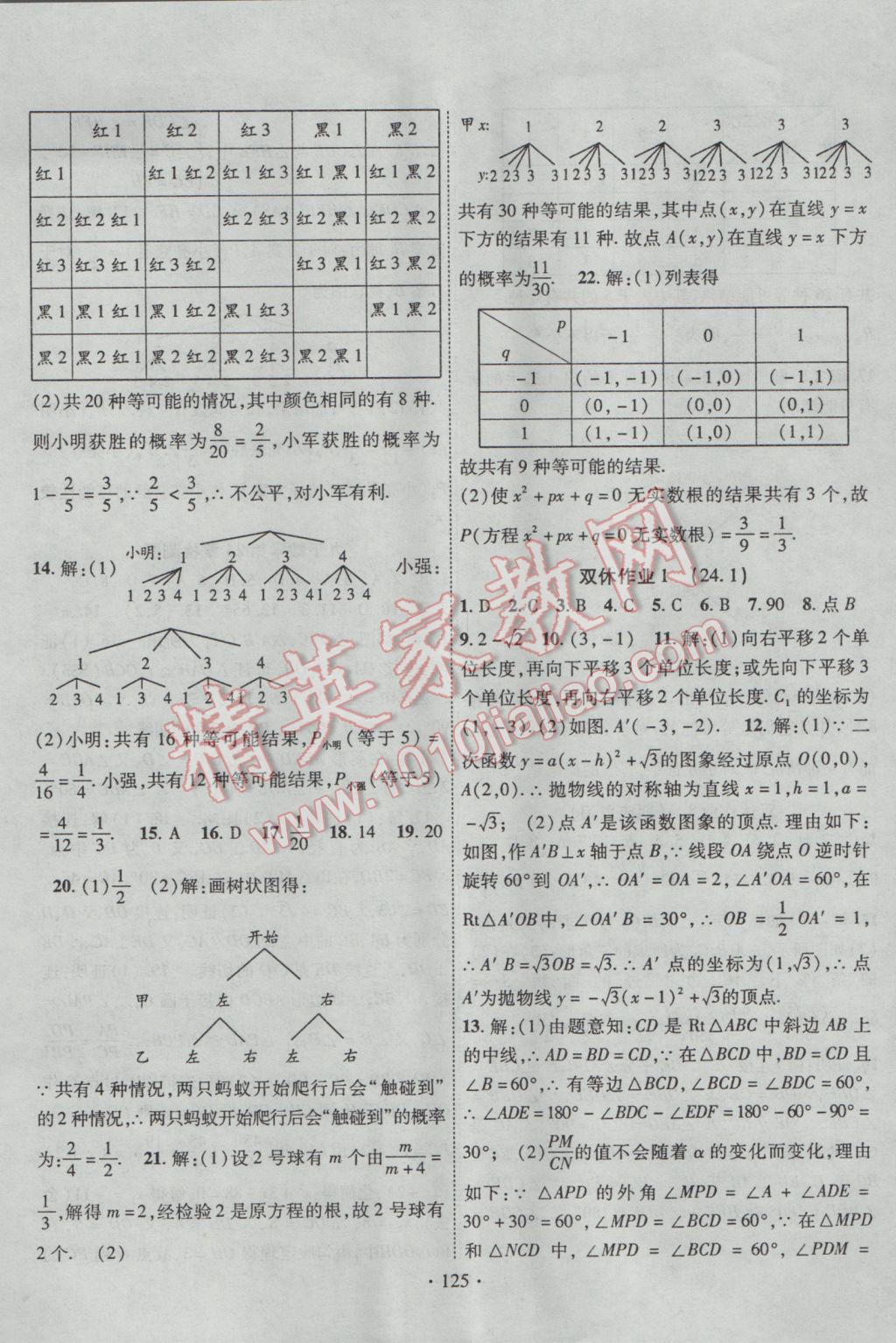 2017年課堂導練1加5九年級數(shù)學下冊滬科版 參考答案第17頁