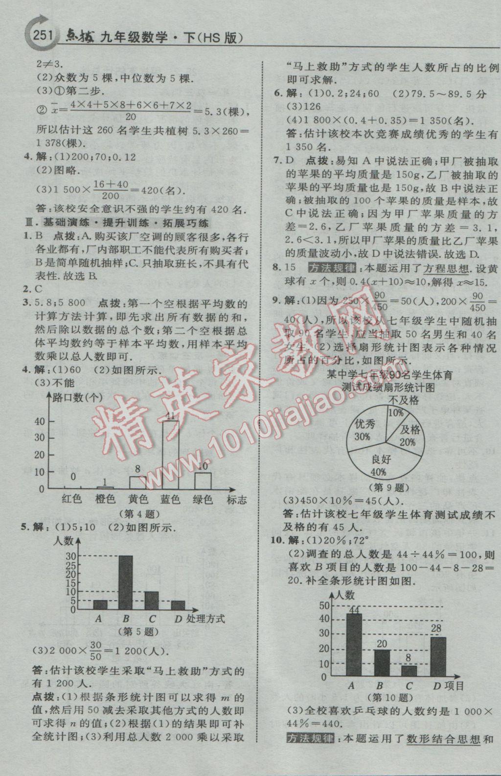 2017年特高級教師點(diǎn)撥九年級數(shù)學(xué)下冊華師大版 參考答案第53頁