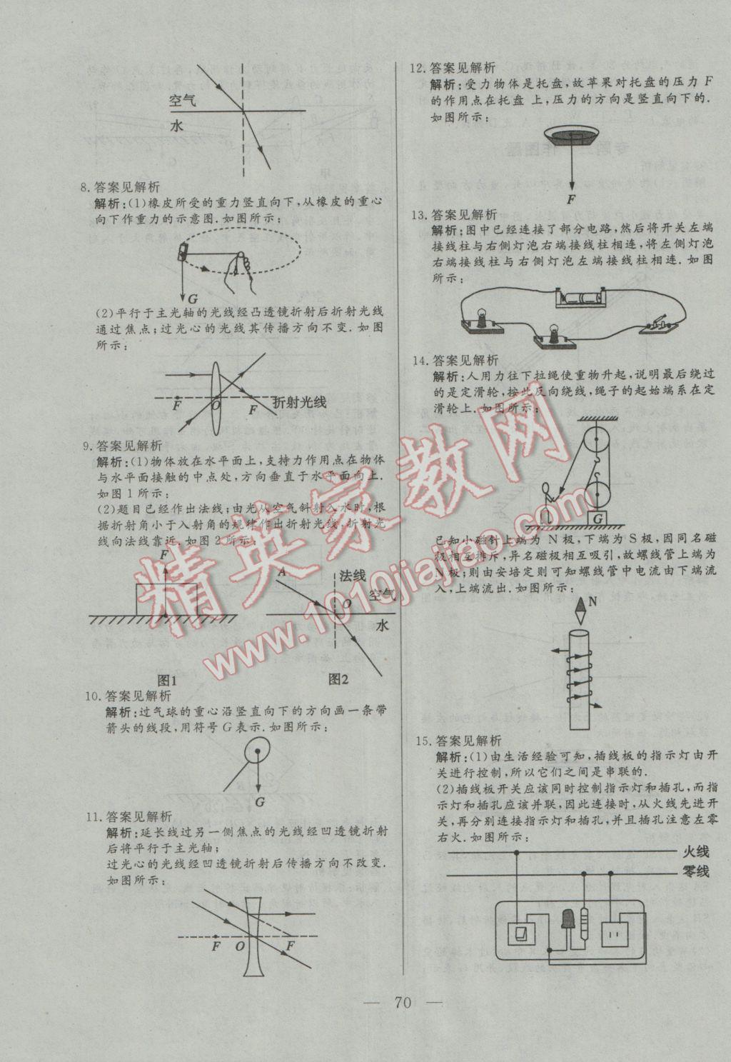 2017年中考一本通物理河北專版 參考答案第70頁