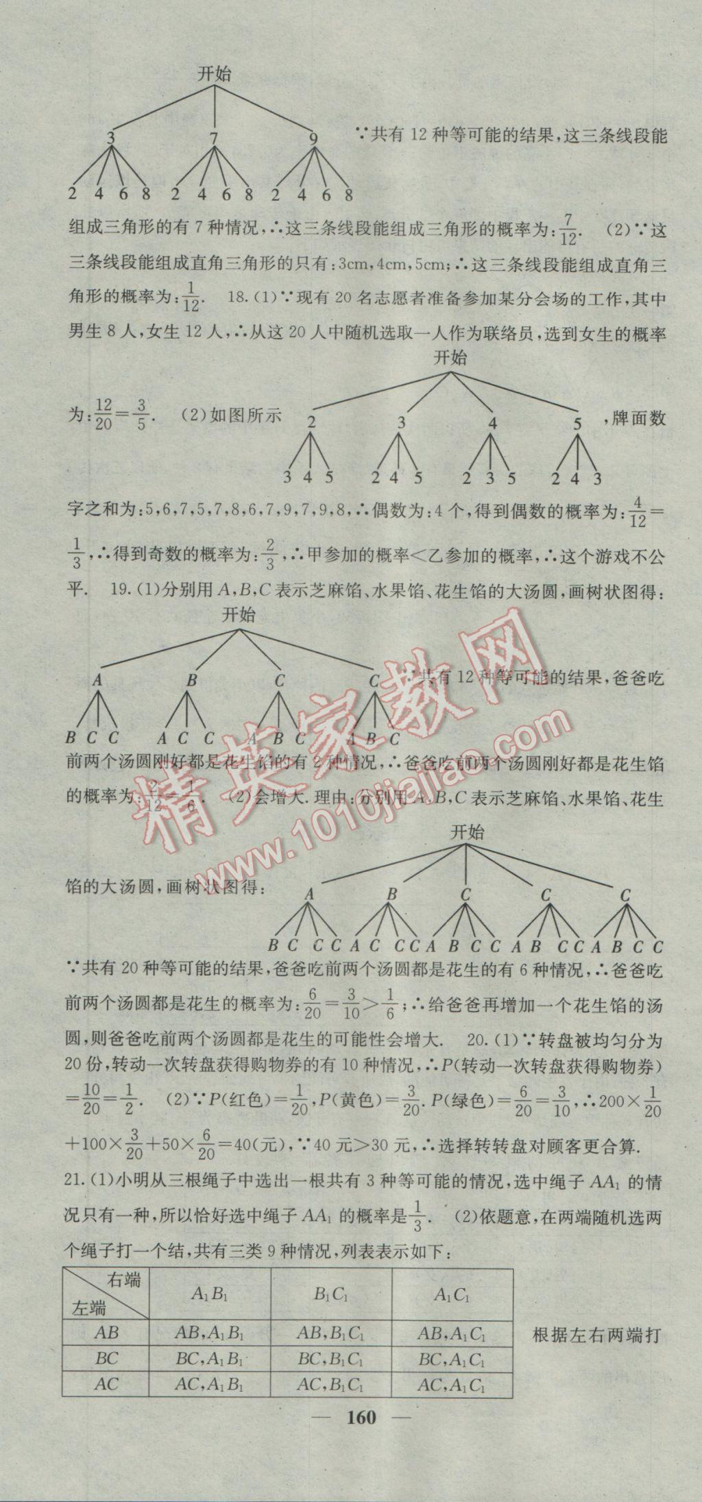 2017年名校課堂內(nèi)外九年級(jí)數(shù)學(xué)下冊(cè)滬科版 參考答案第40頁(yè)