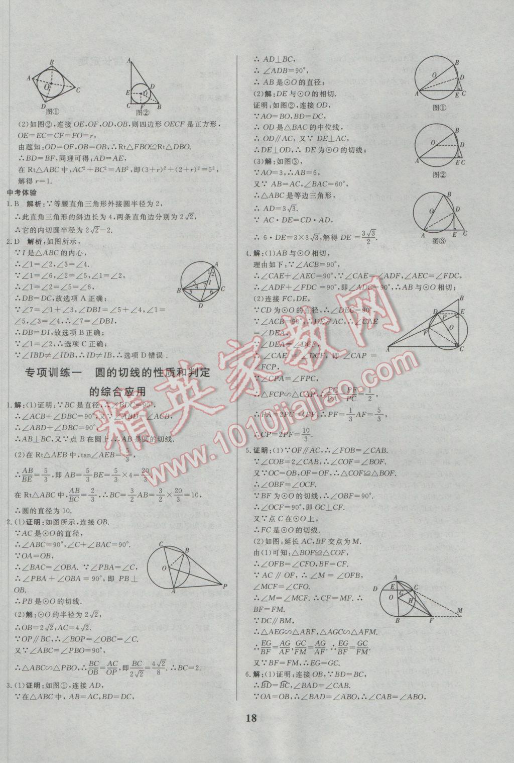 2017年正大图书练测考九年级数学下册 参考答案第18页