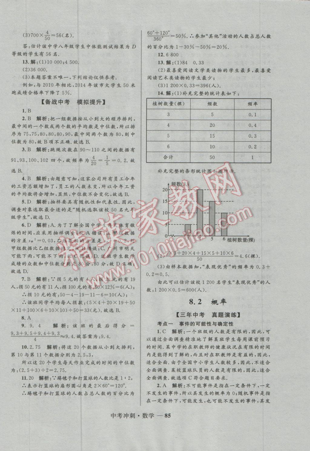 2017年夺冠百分百中考冲刺数学 参考答案第85页