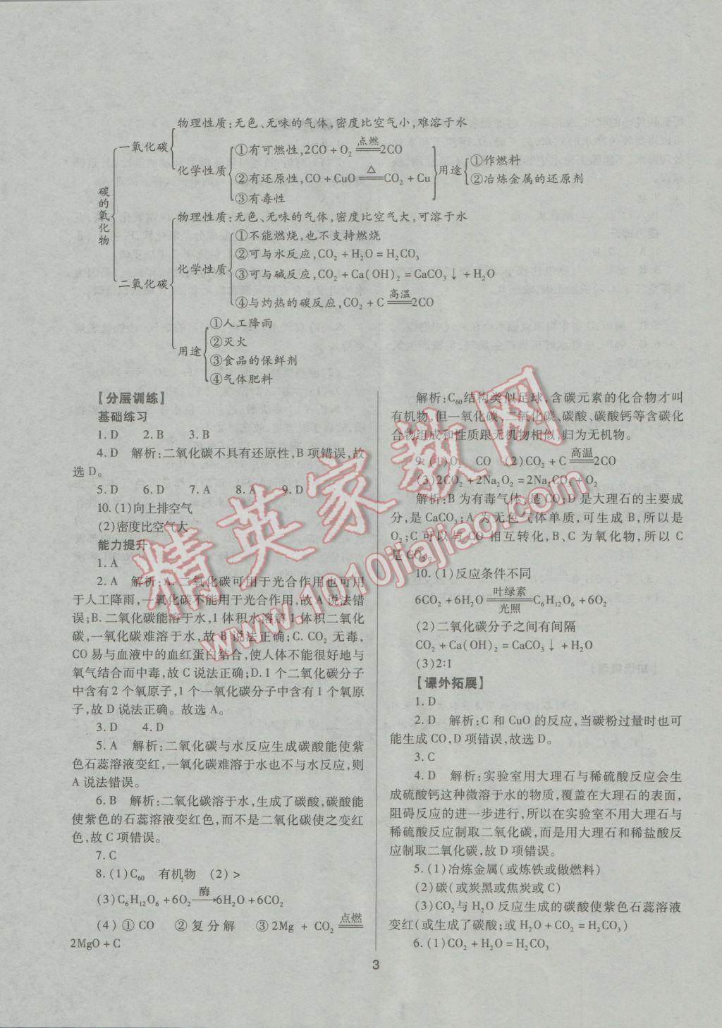 2017年山西省中考指導(dǎo)化學(xué) 參考答案第3頁