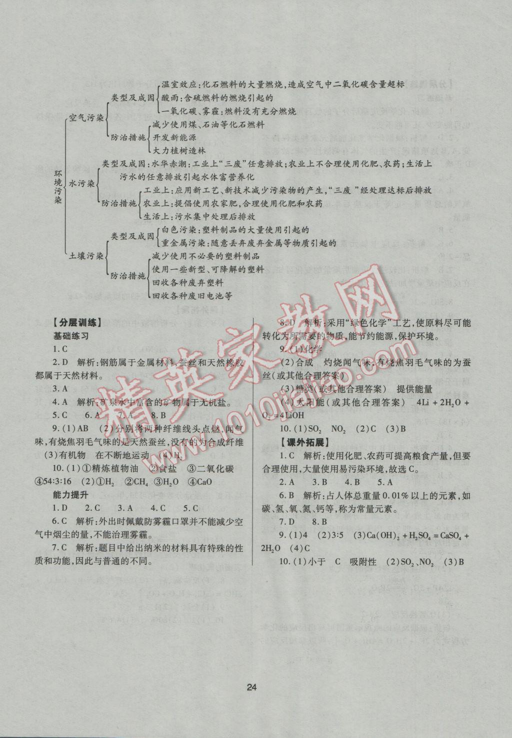 2017年山西省中考指導化學 參考答案第24頁