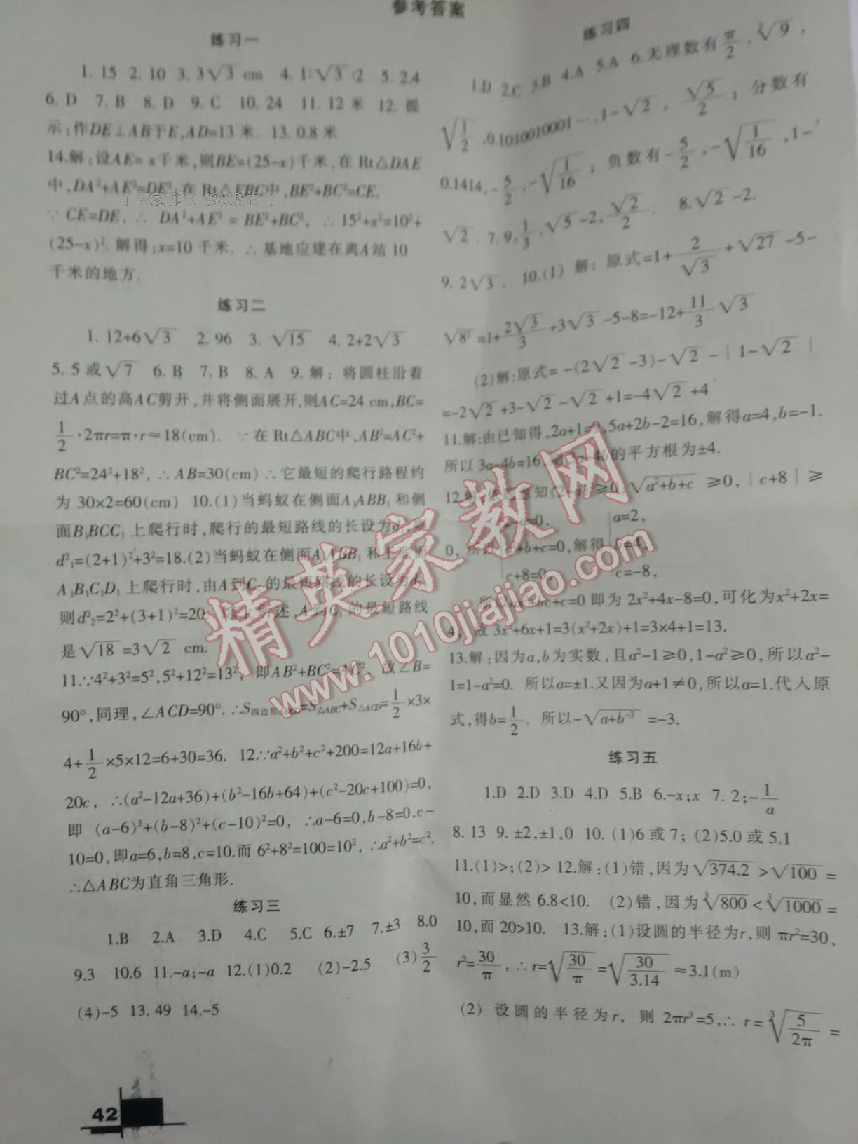 2017年寒假作业八年级数学北师大版兰州大学出版社 第21页