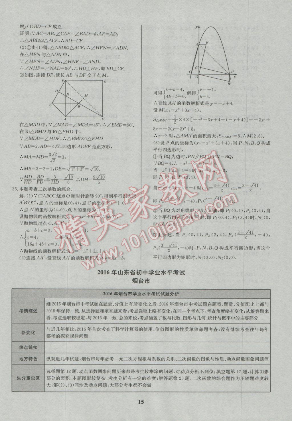 2017年智樂文化山東省初中學(xué)業(yè)水平考試專用中考真題匯編數(shù)學(xué) 參考答案第16頁(yè)