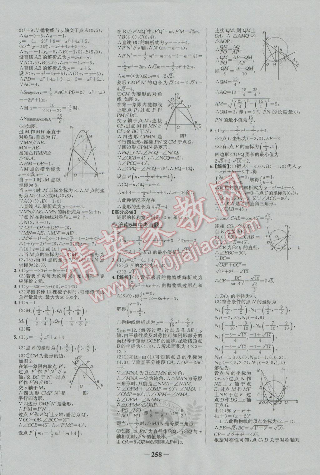 2017年世纪金榜金榜中考初中学业水平测试数学北师大版济南专版 参考答案第8页