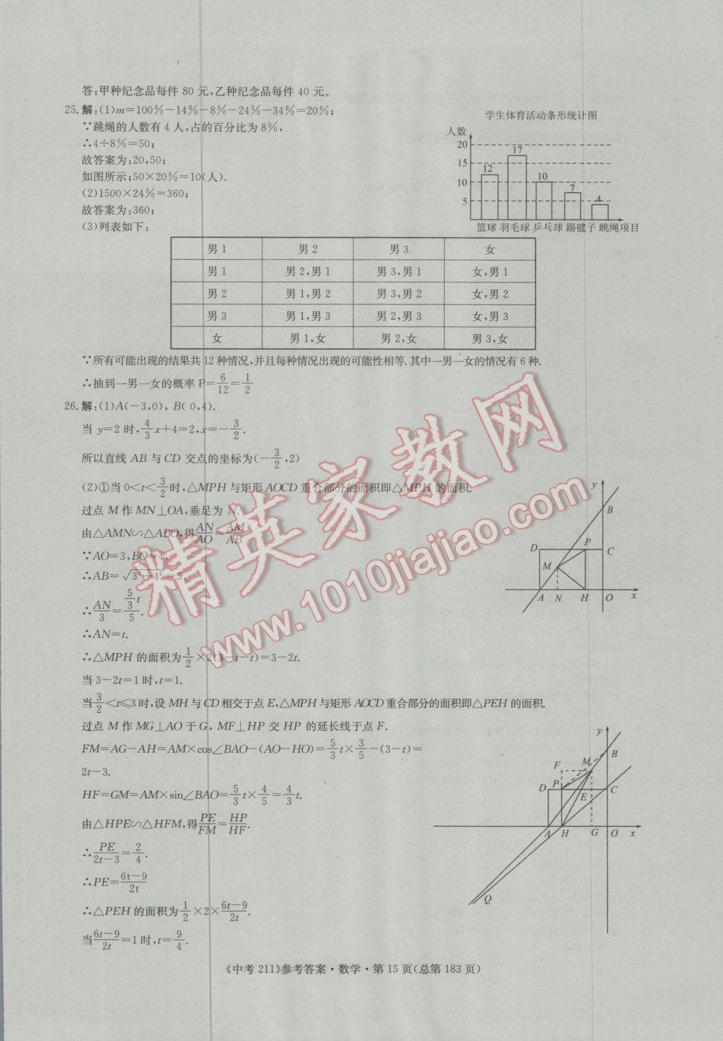 2017年中考211數(shù)學濟南專版 參考答案第15頁