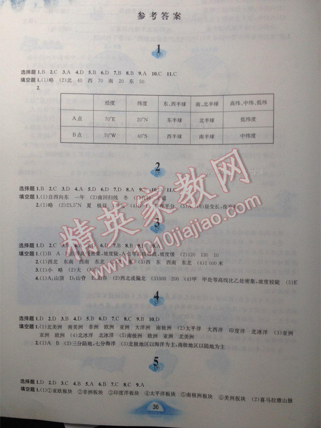 2017年寒假作业七年级地理人教版黄山书社 第51页