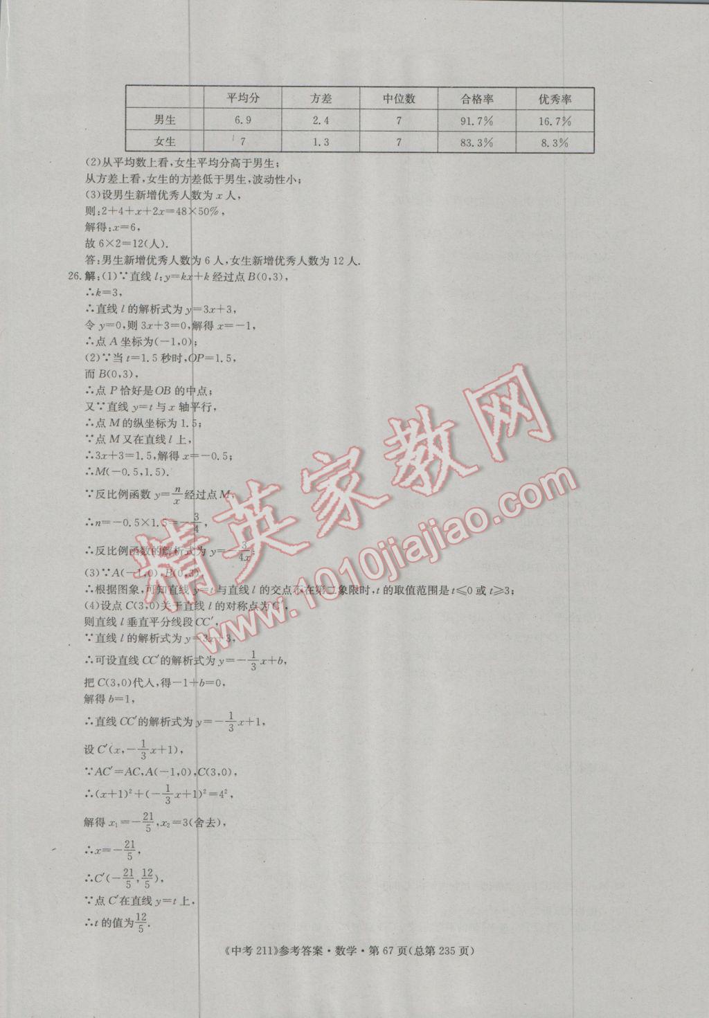 2017年中考211數(shù)學濟南專版 參考答案第67頁