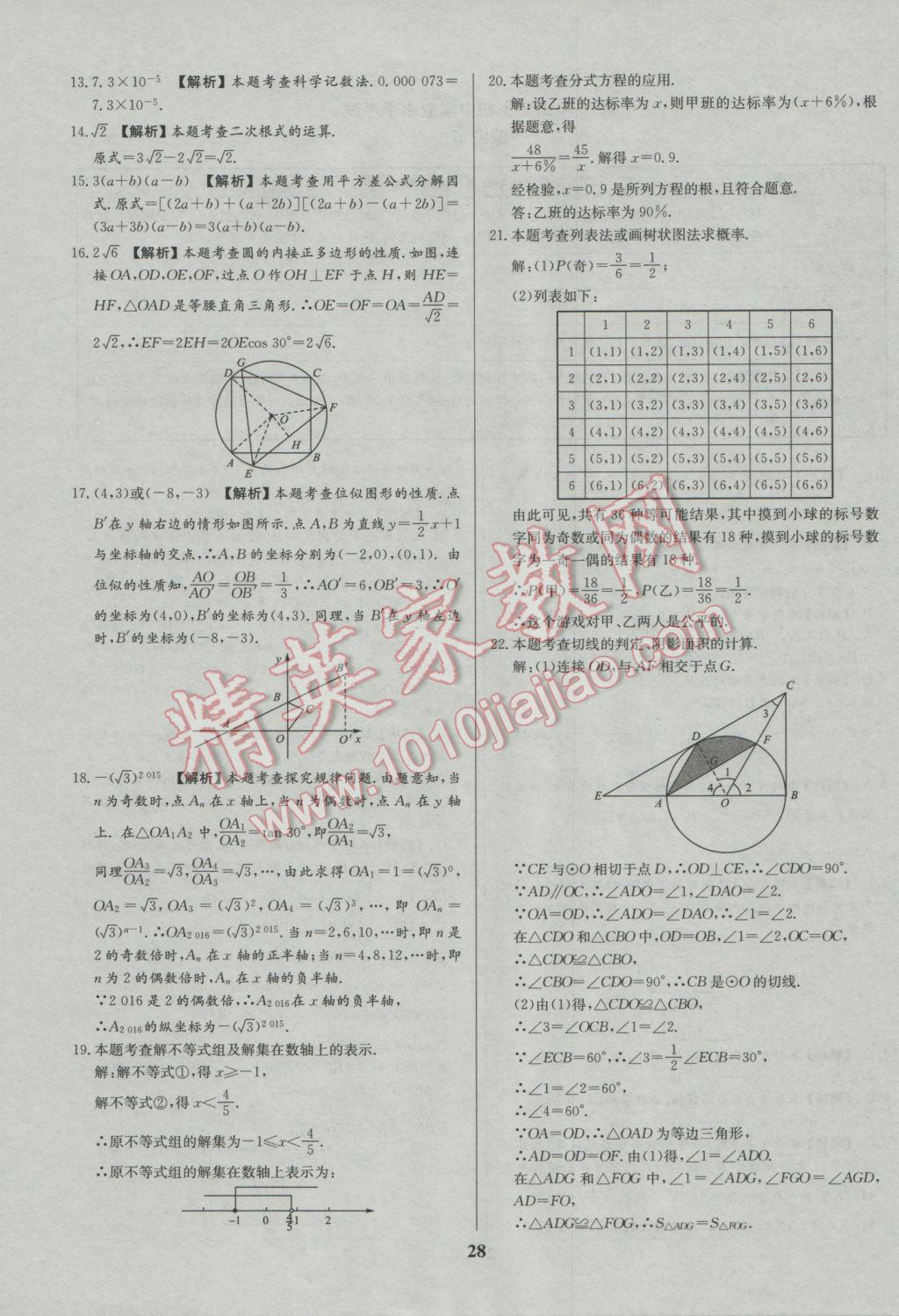 2017年智樂(lè)文化山東省初中學(xué)業(yè)水平考試專用中考真題匯編數(shù)學(xué) 參考答案第29頁(yè)