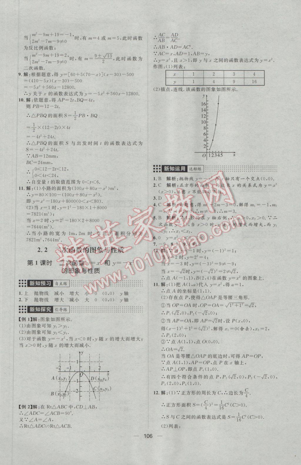 2017年練出好成績九年級數(shù)學(xué)下冊北師大版 參考答案第10頁