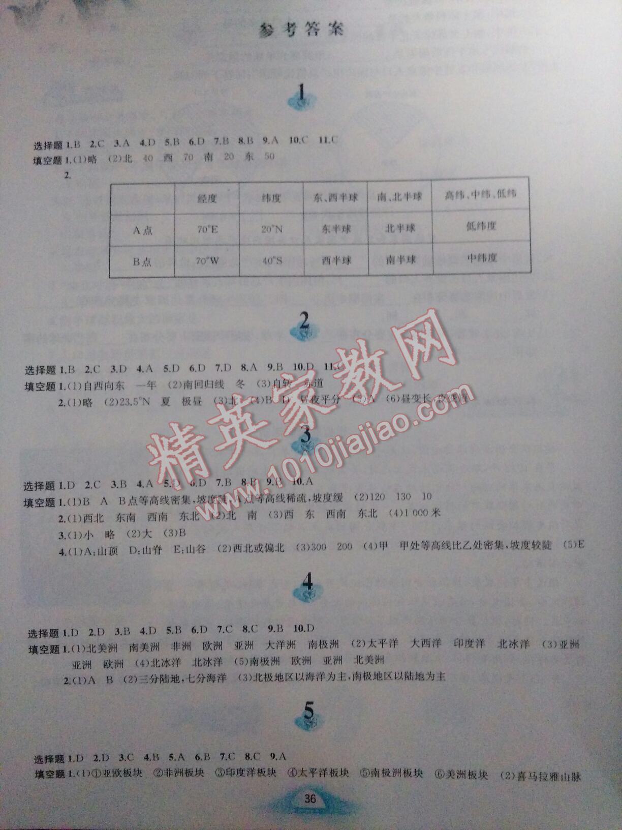 2017年寒假作业七年级地理人教版黄山书社 第48页