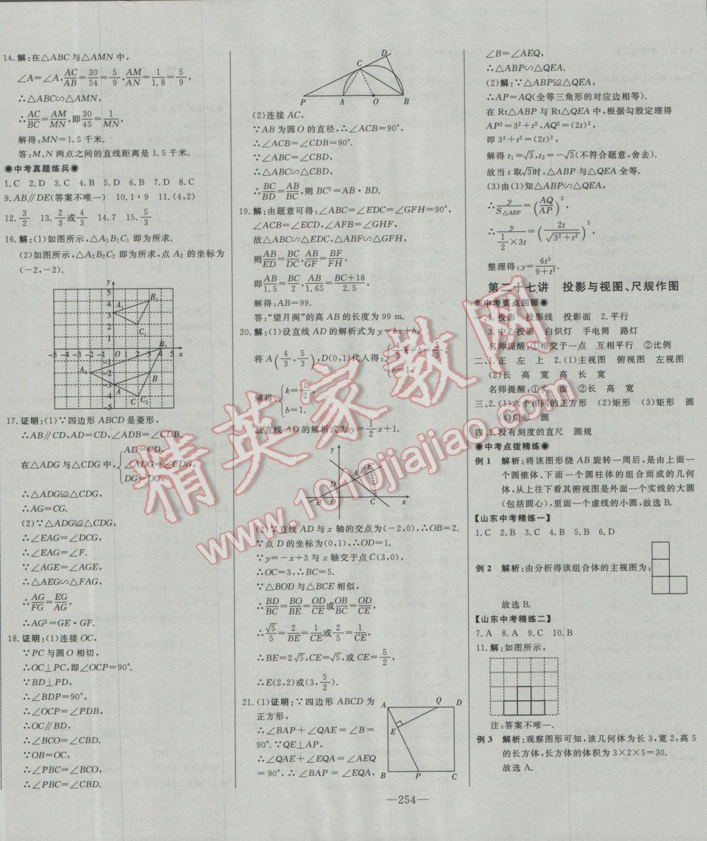 2017年學(xué)業(yè)總復(fù)習(xí)全程精練數(shù)學(xué) 參考答案第38頁