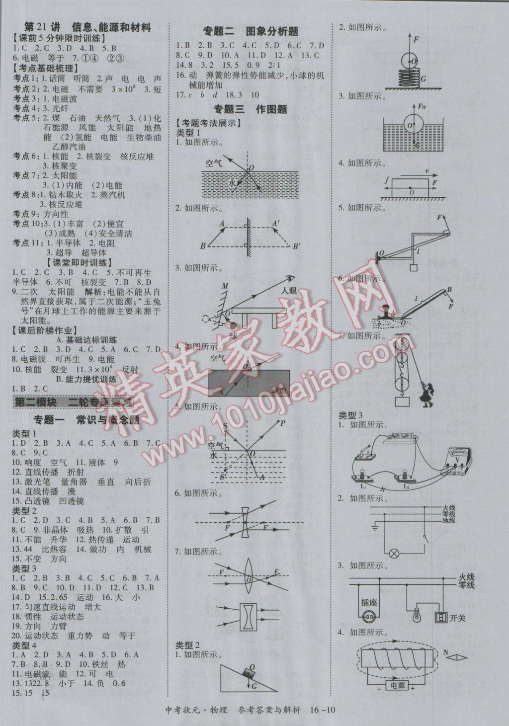 2017年中考状元物理广西专版 参考答案第10页