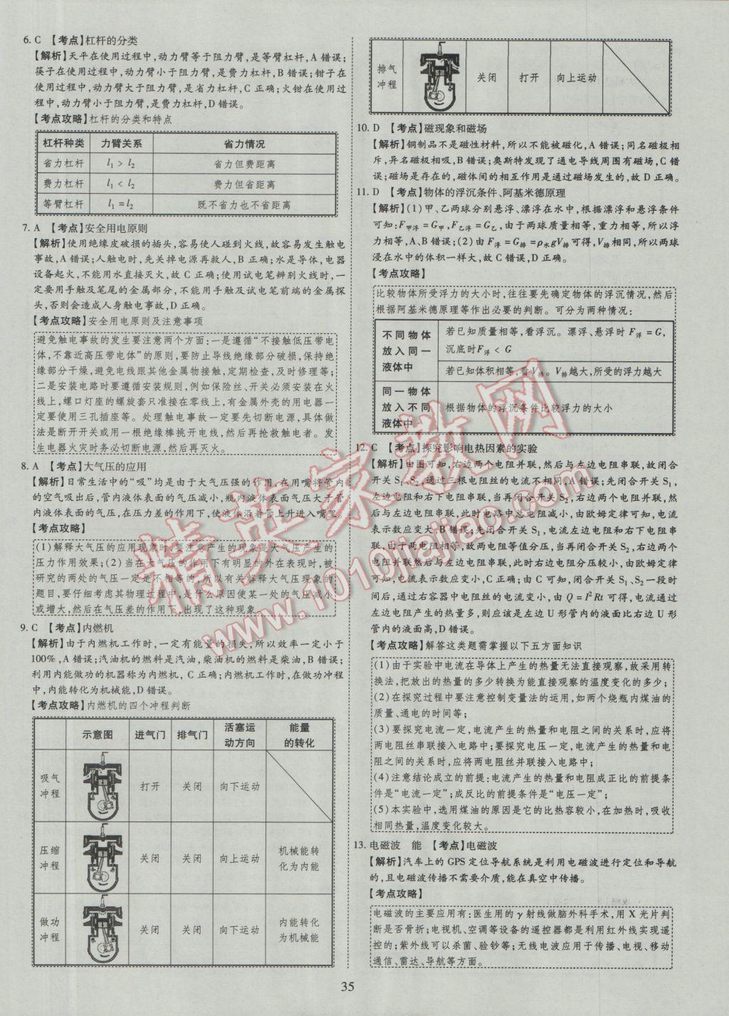 2017年中考2016廣西命題大解密物理陽光出版社 參考答案第36頁