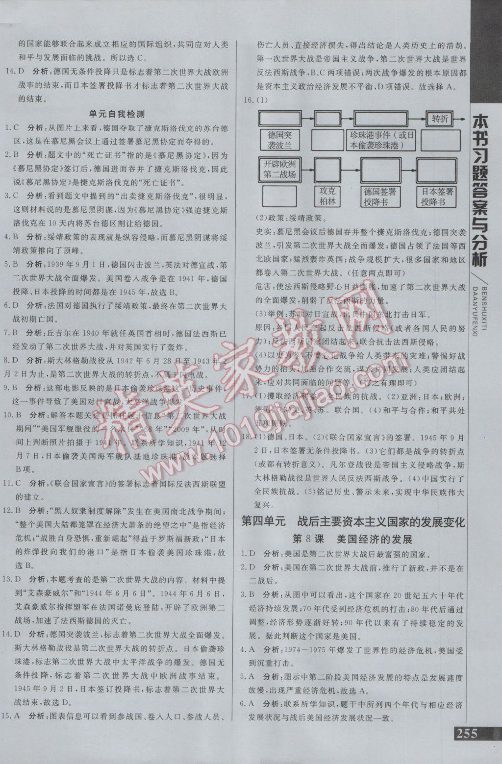 2017年倍速學(xué)習(xí)法九年級(jí)歷史下冊(cè)人教版 參考答案第6頁