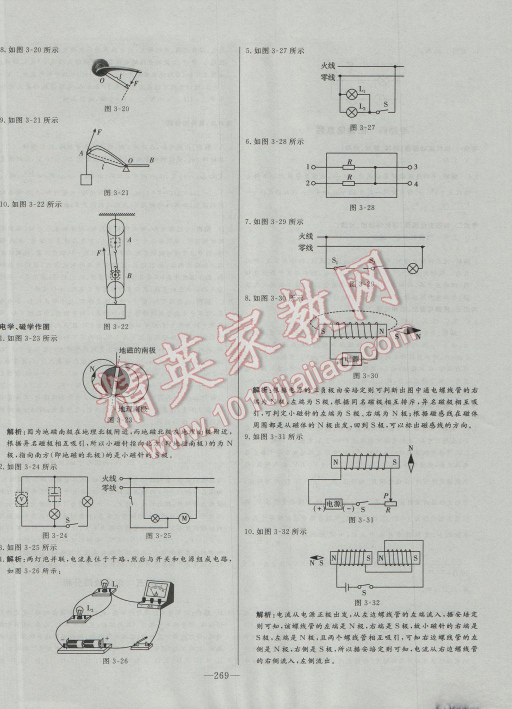 2017年学业总复习全程精练物理 参考答案第34页