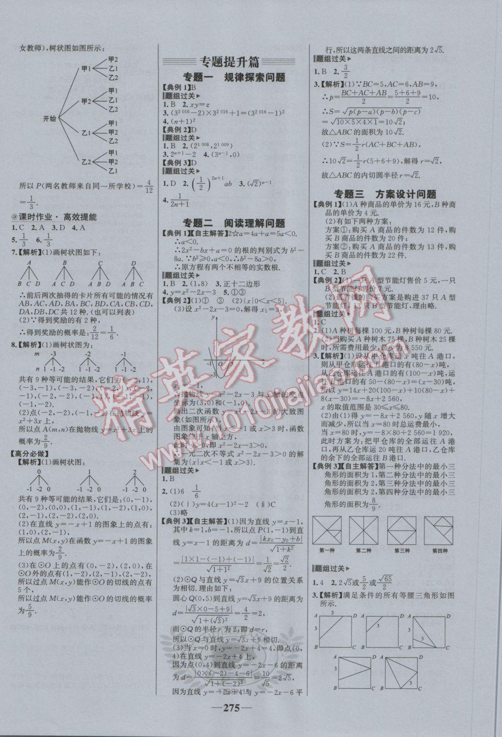 2017年世紀金榜初中全程復習方略數(shù)學北師大版 參考答案第23頁