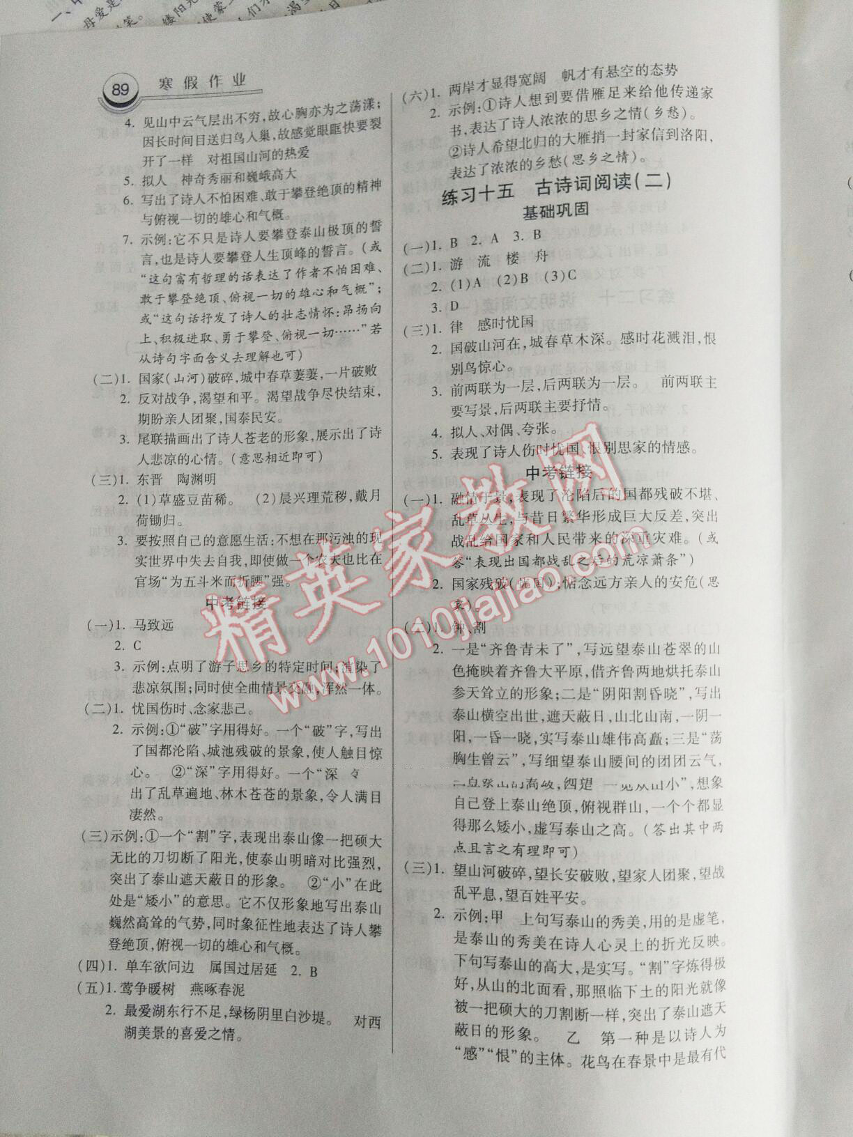 2017年一路领先寒假作业八年级语文河北美术出版社 第13页