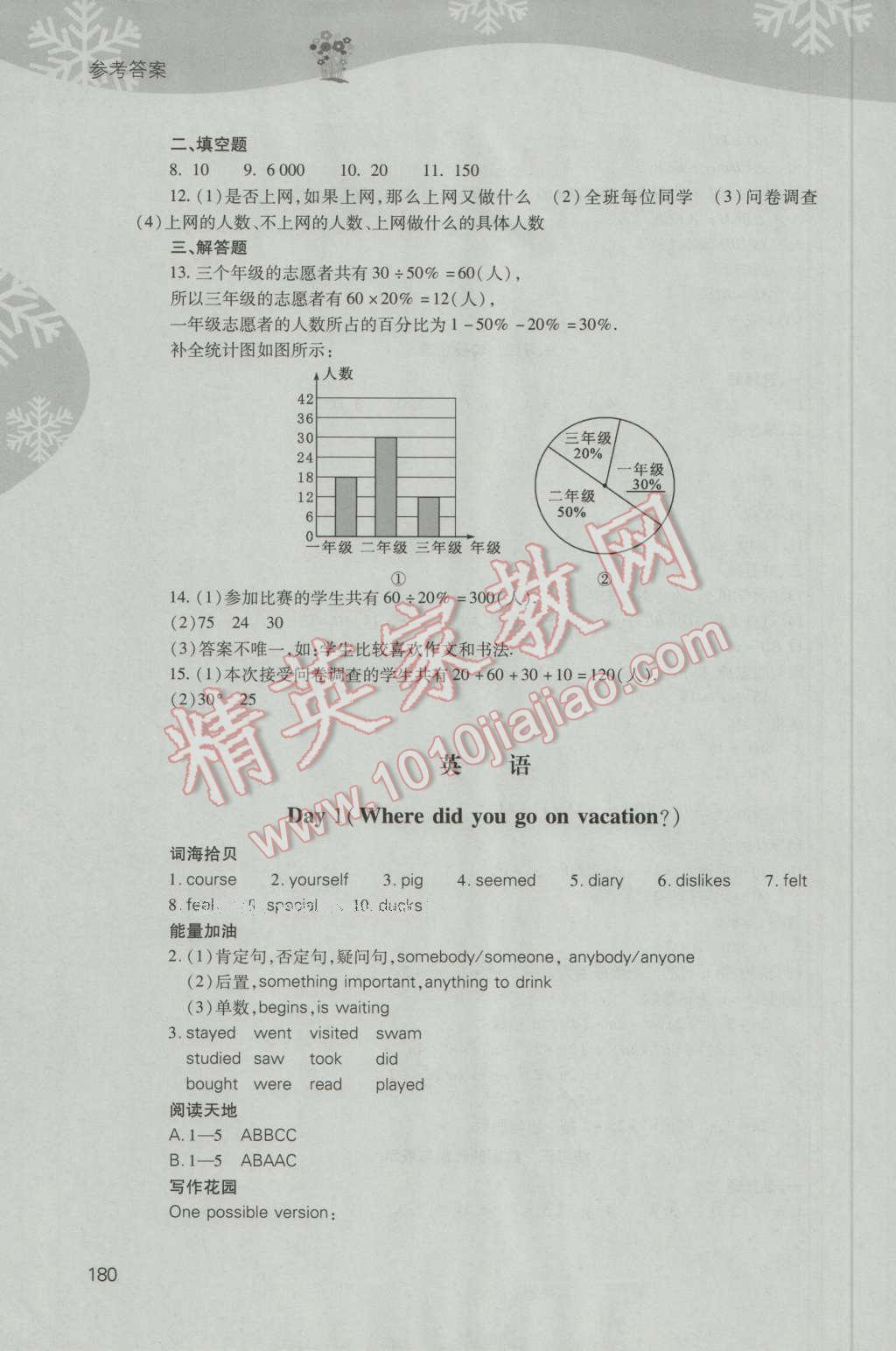 2017年新課程寒假作業(yè)本八年級(jí)綜合D版山西教育出版社 參考答案第12頁(yè)