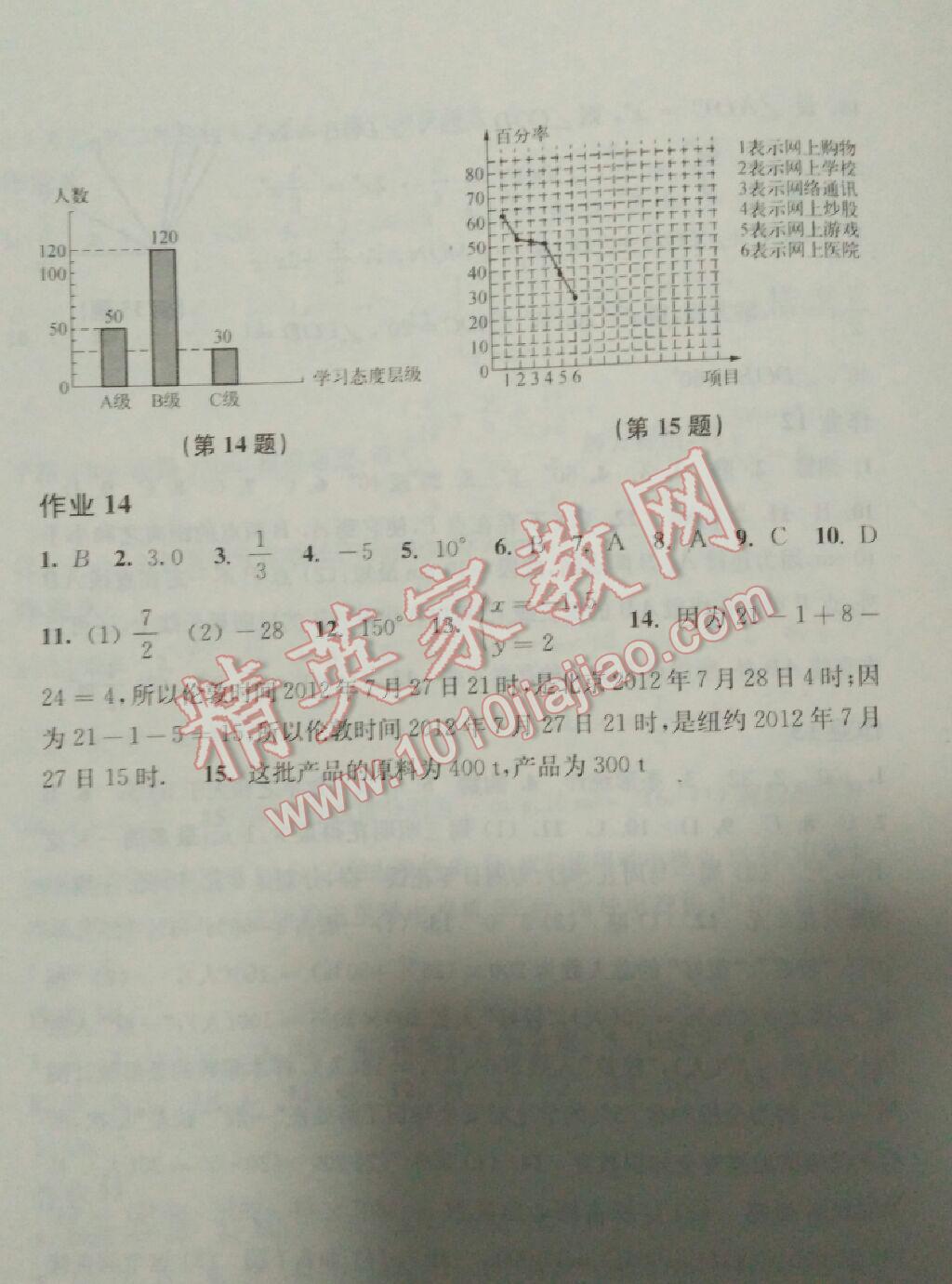 2017年寒假作業(yè)七年級數(shù)學滬科版上?？茖W技術出版社 第5頁