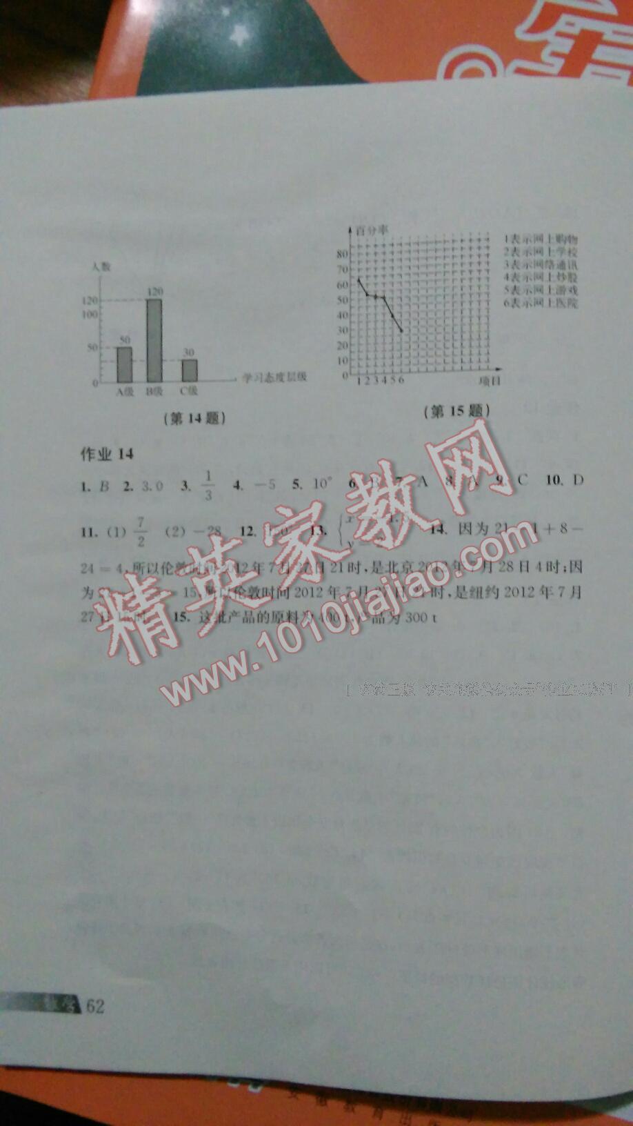 2017年寒假作業(yè)七年級數(shù)學(xué)滬科版上海科學(xué)技術(shù)出版社 第10頁